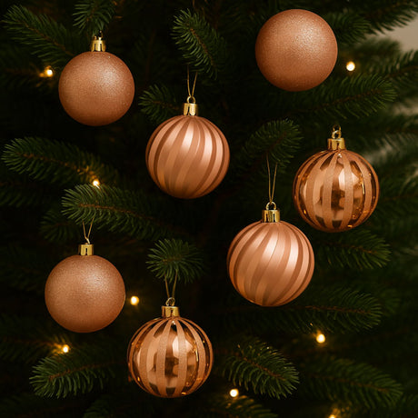 12 Bambalinas Esferas Navideñas Rosa 6cm Decoracion Navidad. Añade un toque elegante a tu árbol. ¡Compra ahora y transforma tu Navidad!-2