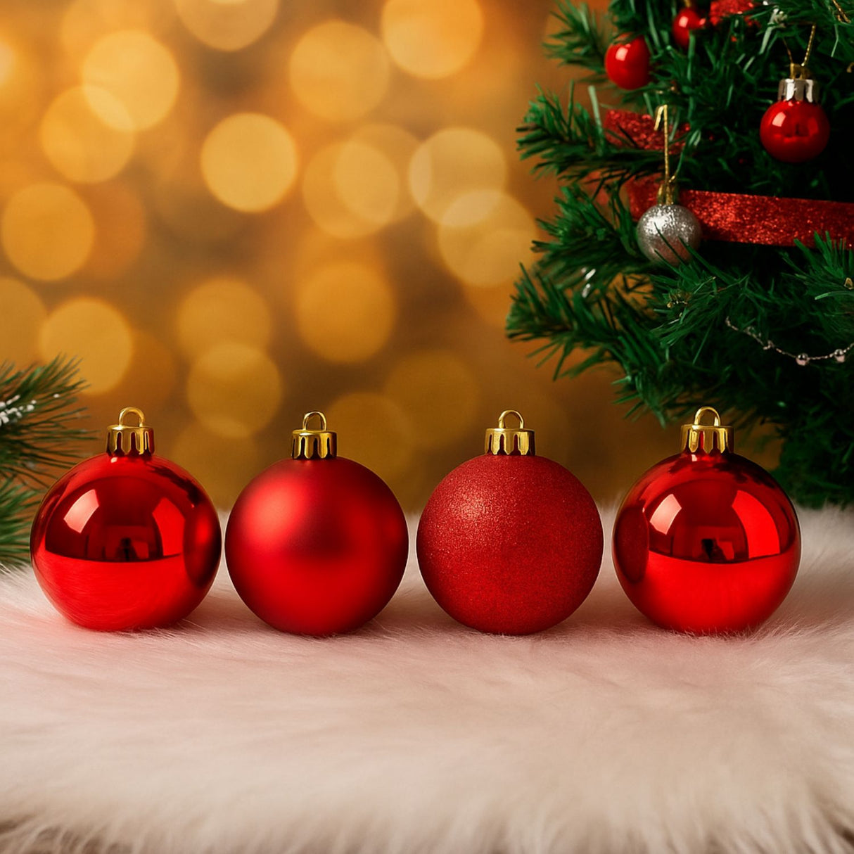 4 Bambalinas Esferas Navideñas Rojo 12cm Decoracion Navidad. Dale un toque festivo a tu hogar. ¡Compra ahora y celebra con estilo!-3