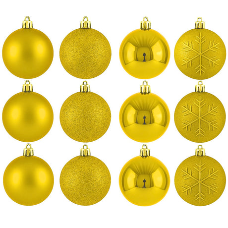 16 Esferas Bambalinas Adorno Navideño Dorado 6cm Decoracion. Perfectas para embellecer tu árbol y crear un ambiente festivo. ¡Compra ahora y decora!-1