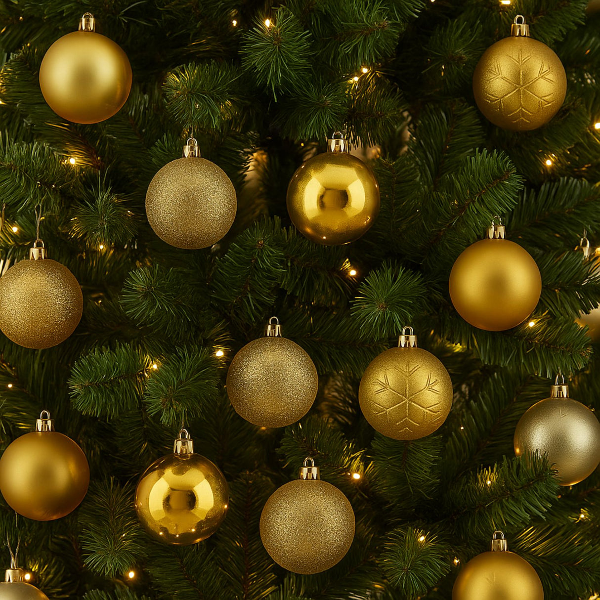 16 Esferas Bambalinas Adorno Navideño Dorado 6cm Decoracion. Perfectas para embellecer tu árbol y crear un ambiente festivo. ¡Compra ahora y decora!-3