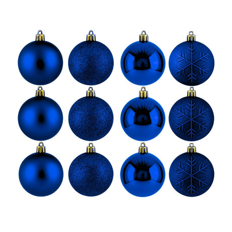 16 Esferas Bambalinas Adorno Navideño Azul 6cm Decoracion. Perfectas para embellecer tu árbol y crear un ambiente festivo. ¡Compra ahora y decora tu hogar!-1