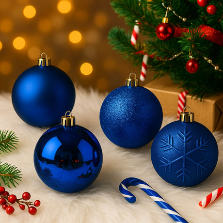 16 Esferas Bambalinas Adorno Navideño Azul 6cm Decoracion. Perfectas para embellecer tu árbol y crear un ambiente festivo. ¡Compra ahora y decora tu hogar!-2