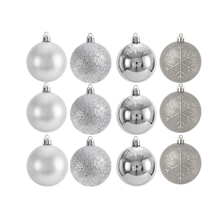 16 Esferas Bambalina Adorno Navideño Plateado 6cm Decoracion. Perfectas para dar un toque elegante a tu árbol. ¡Compra ahora y decora con estilo!-1