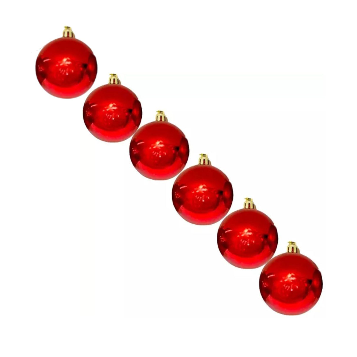 6 Esferas Navideñas Bambalinas Adorno 6cm Rojo Decoracion. Perfectas para dar un toque festivo a tu hogar. ¡Compra ahora y alegra tu Navidad!-1