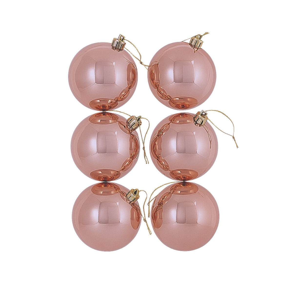 6 Esferas Navideñas Bambalinas Adorno 6cm Rosa Decoracion. Dale un toque elegante a tu árbol. ¡Compra ahora y transforma tu Navidad!-1