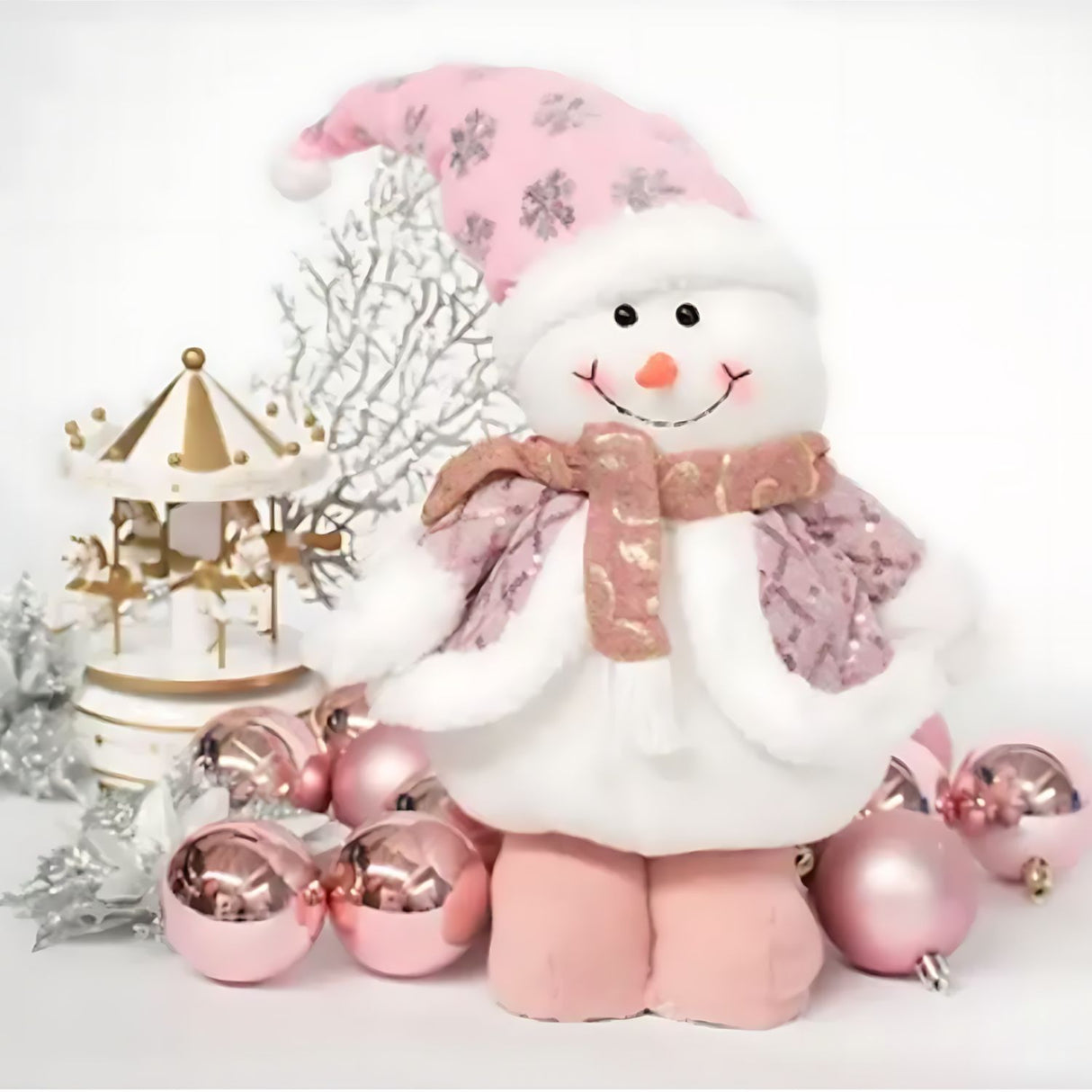 6 Esferas Navideñas Bambalinas Adorno 6cm Rosa Decoracion. Dale un toque elegante a tu árbol. ¡Compra ahora y transforma tu Navidad!-3