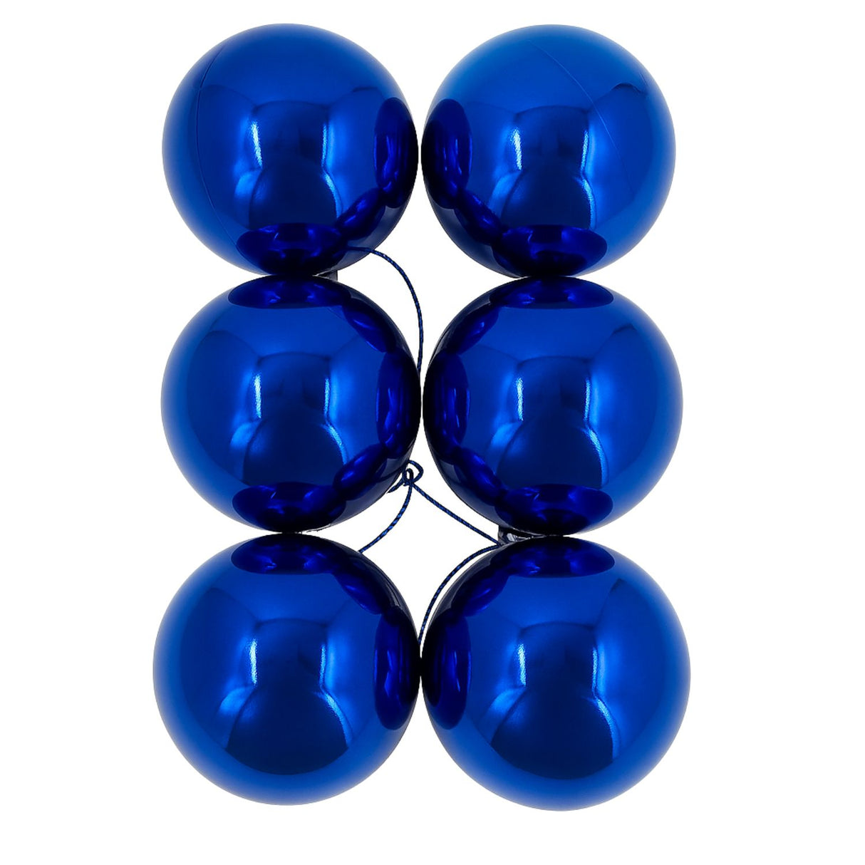 6 Esferas Navideñas Bambalinas Adorno 8cm Azul Decoracion. Perfectas para dar un toque elegante a tu árbol. ¡Compra ahora y decora con estilo!-1
