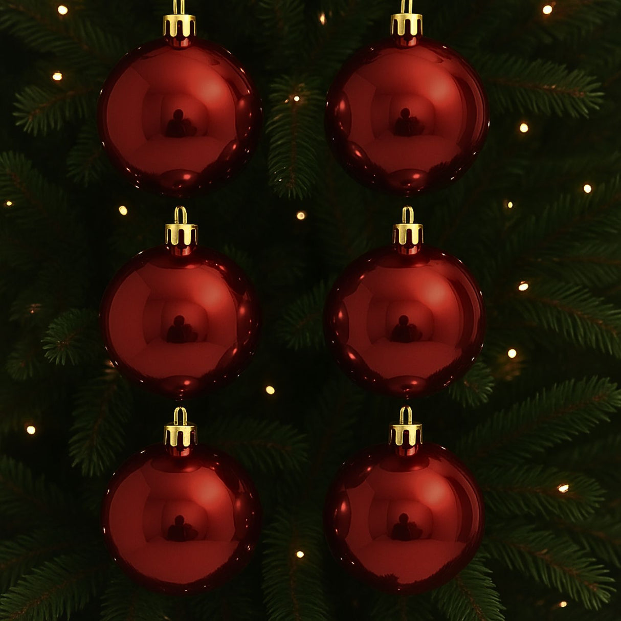 6 Esferas Navideñas Bambalinas Adorno 8cm Vino Decoracion. Dale un toque festivo a tu hogar. ¡Compra ahora y transforma tu Navidad!-2