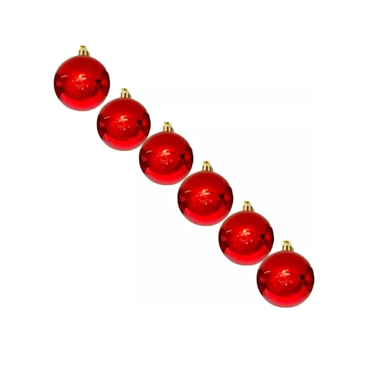 6 Esferas Navideñas Bambalinas 4cm Adorno Rojo Decoracion. Perfectas para dar un toque festivo a tu hogar. ¡Compra ahora y decora con estilo!-1