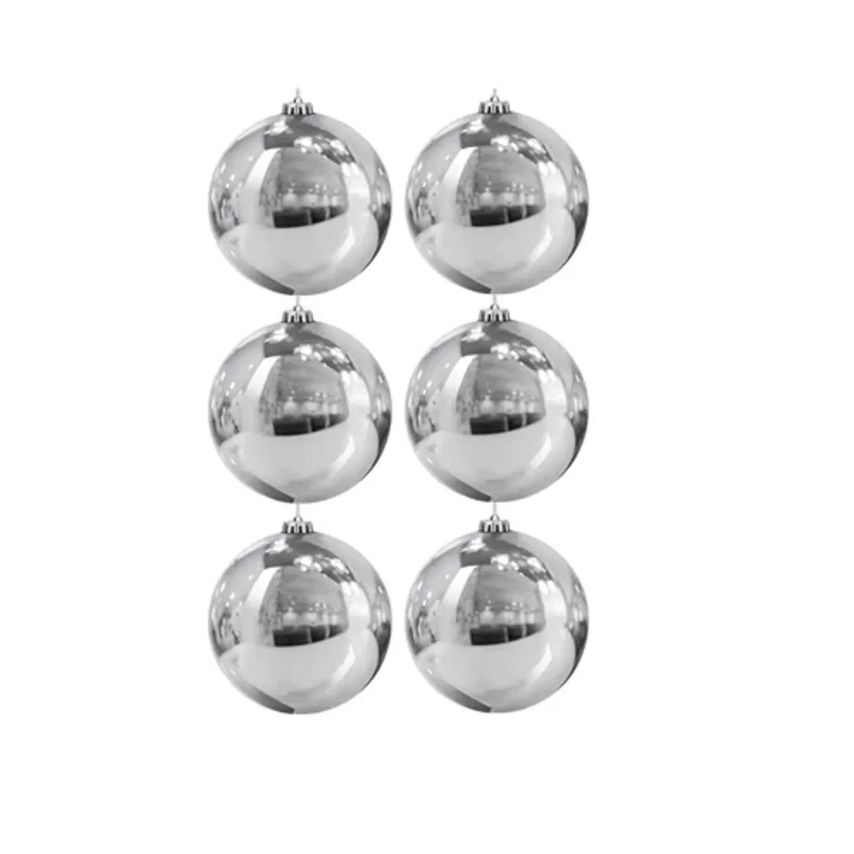 6 Esferas Navideñas Bambalina 4cm Adorno Plateado Decoracion. Perfectas para darle un toque elegante a tu árbol. ¡Compra ahora y decora tu Navidad!-1