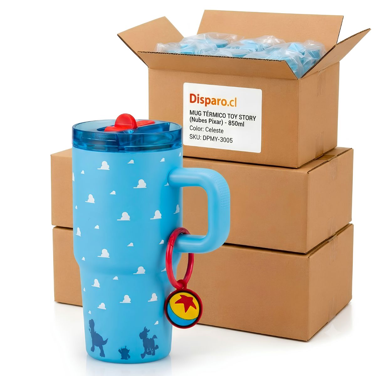 Caja Mugs Termicos 850ml Toy Story 5 Pixar Nubes Mayorista | |Disparo.cl