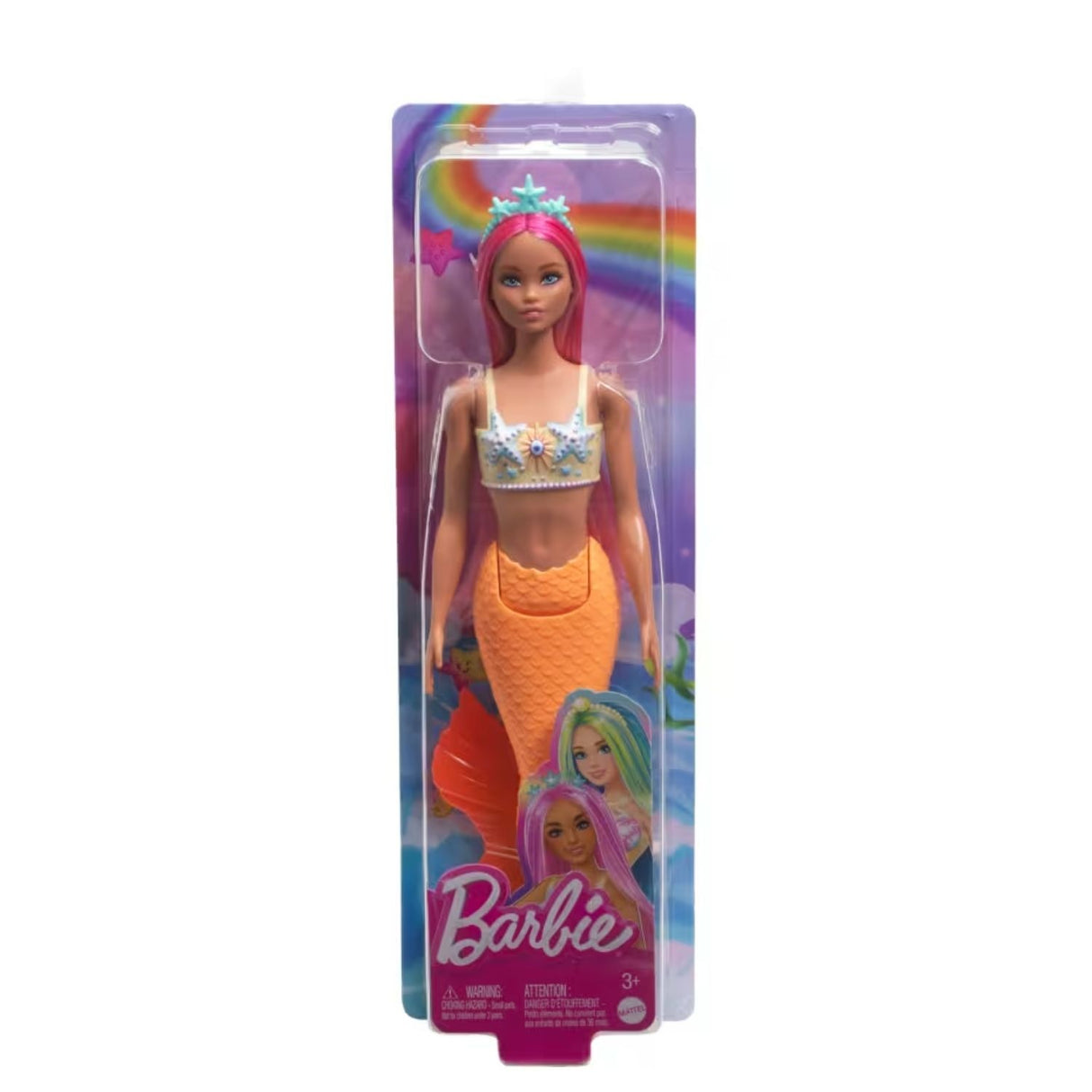 Barbie Fantasía Muñeca Sirena Mattel Cabello Rosado Juguete