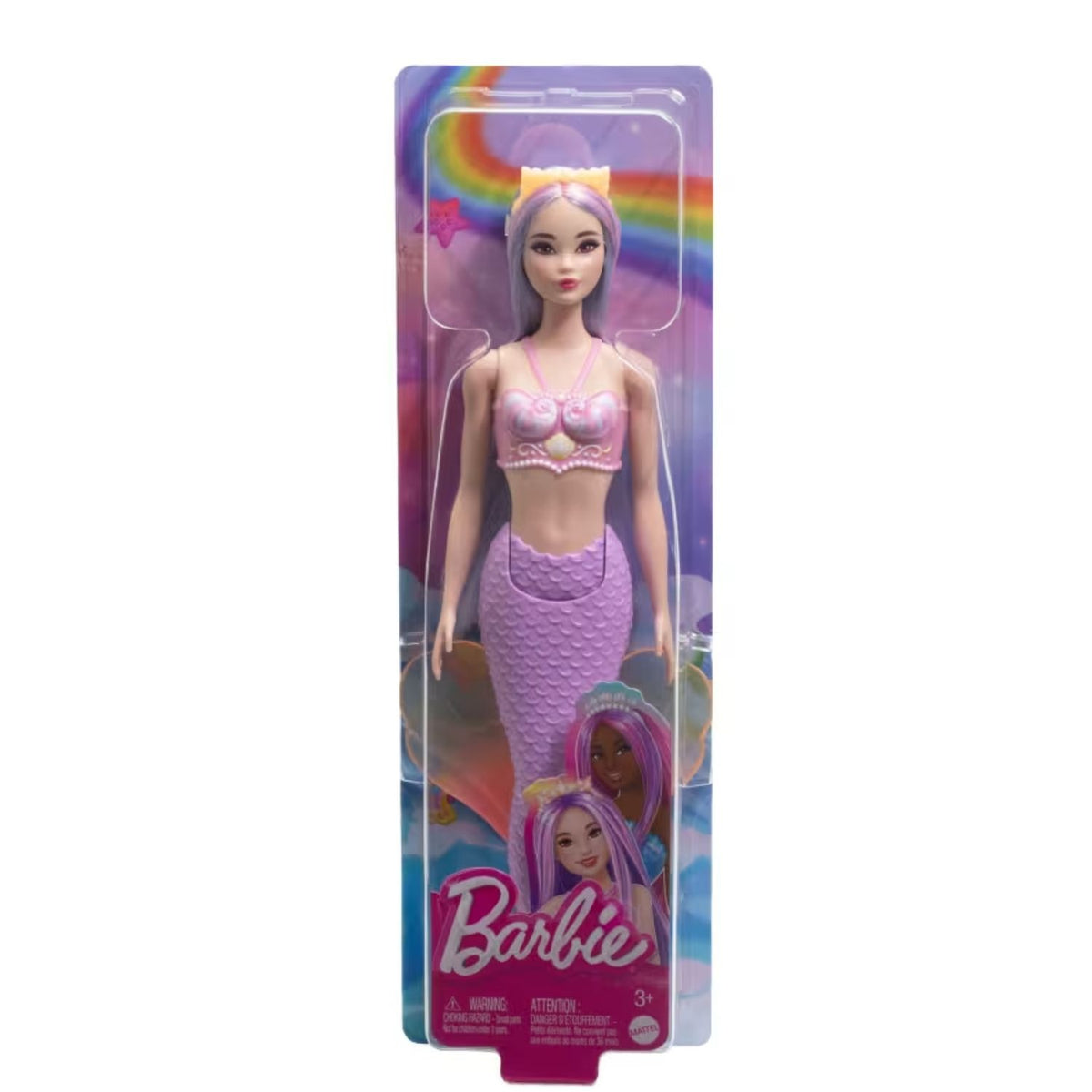 Barbie Fantasía Muñeca Sirena Mattel Cabello Lila Juguete