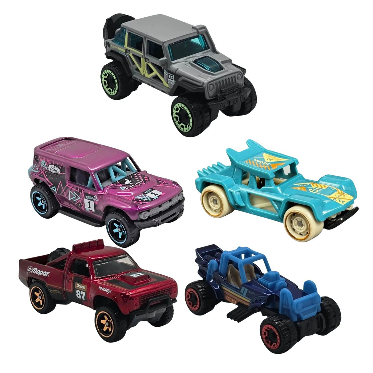 Set 5 Autos Basicos Hot Wheels Baja Blazers Vehiculo Mattel