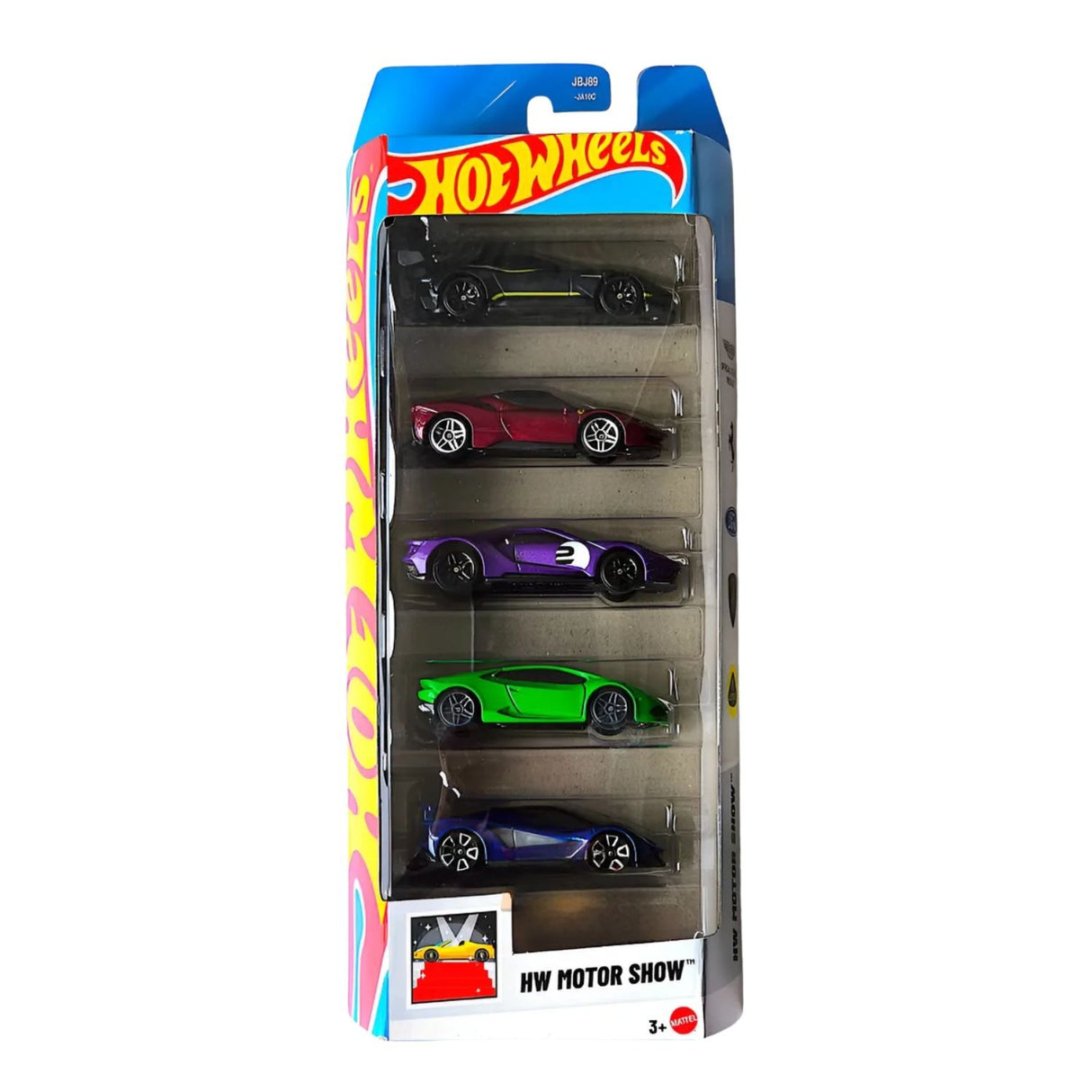 Set 5 Autos Basicos Hot Wheels Motor Show Vehículo Mattel