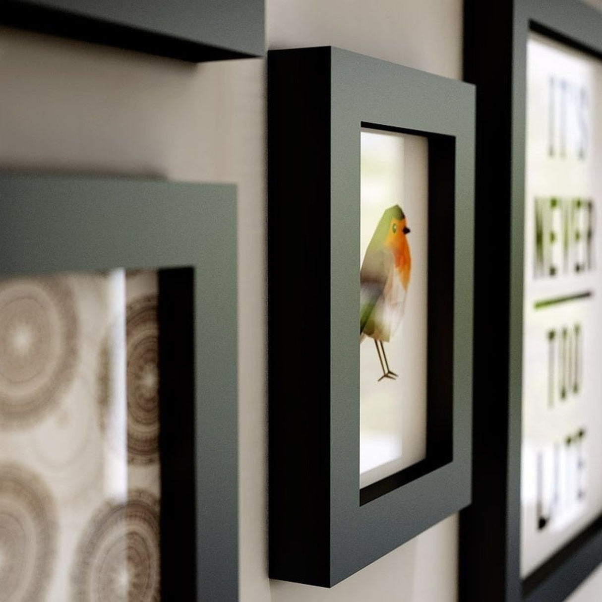 Marcos Foto Decorativos Pared 12 Piezas Estilo Moderno Negro