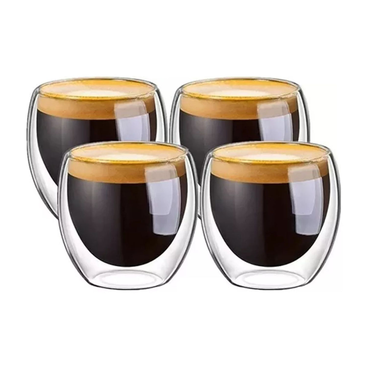 Set 4 Vasos Doble Pared De 250ml Para Cafe Bebidas Cocina. Mantén tus bebidas calientes y tus manos frescas. ¡Compra ahora y disfruta de tu café!-1-1-1