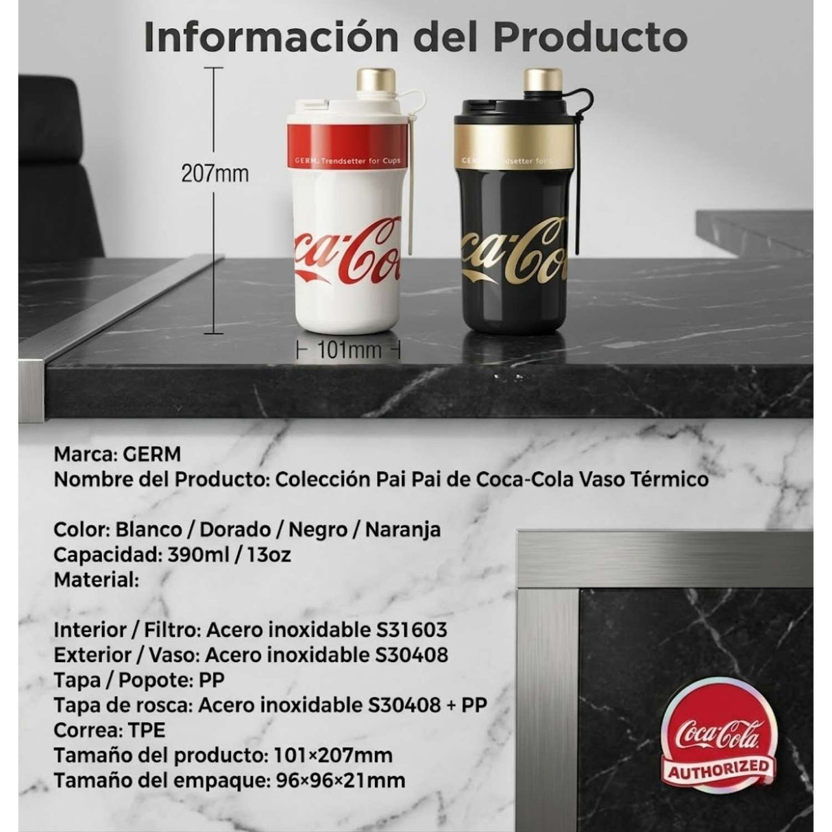 Termo Coca-Cola Germ Paipai 650ml Frío y Calor
