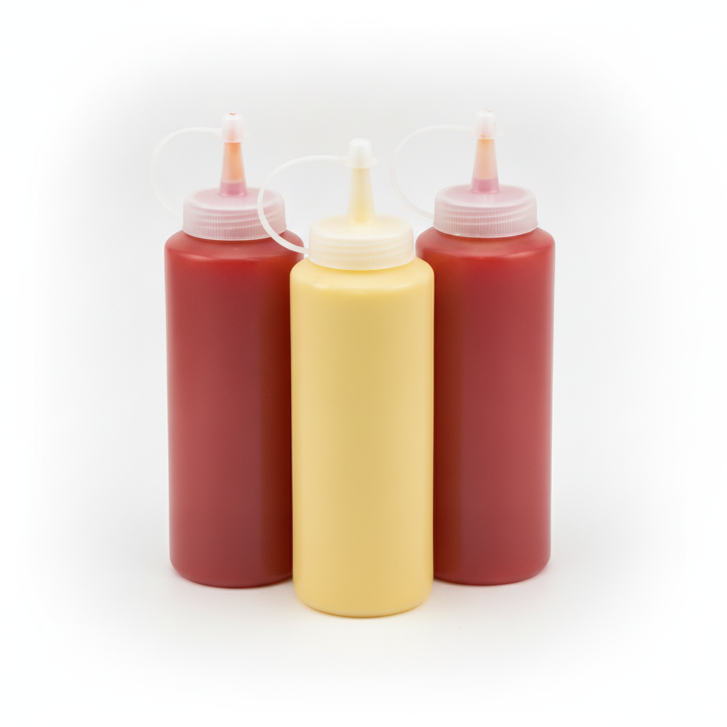 Set 3 Dispensador Salsas Frascos Plástico Cocina