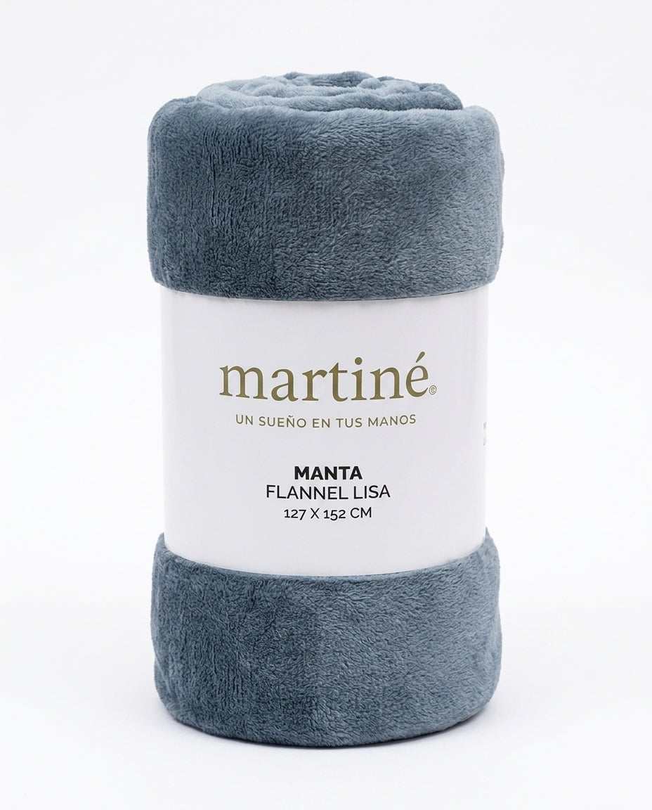 Manta Flannel Lisa Gris Martiné 127cm x 152 cm | Disparo.cl