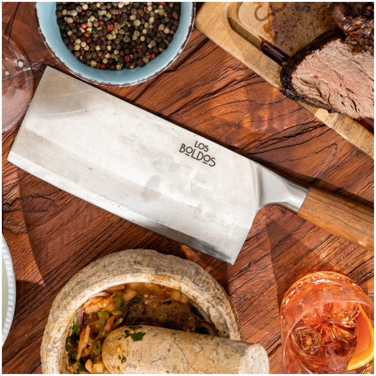 Cuchillo Hacha Los Boldos Acero Inoxidable Carnicero Cocina