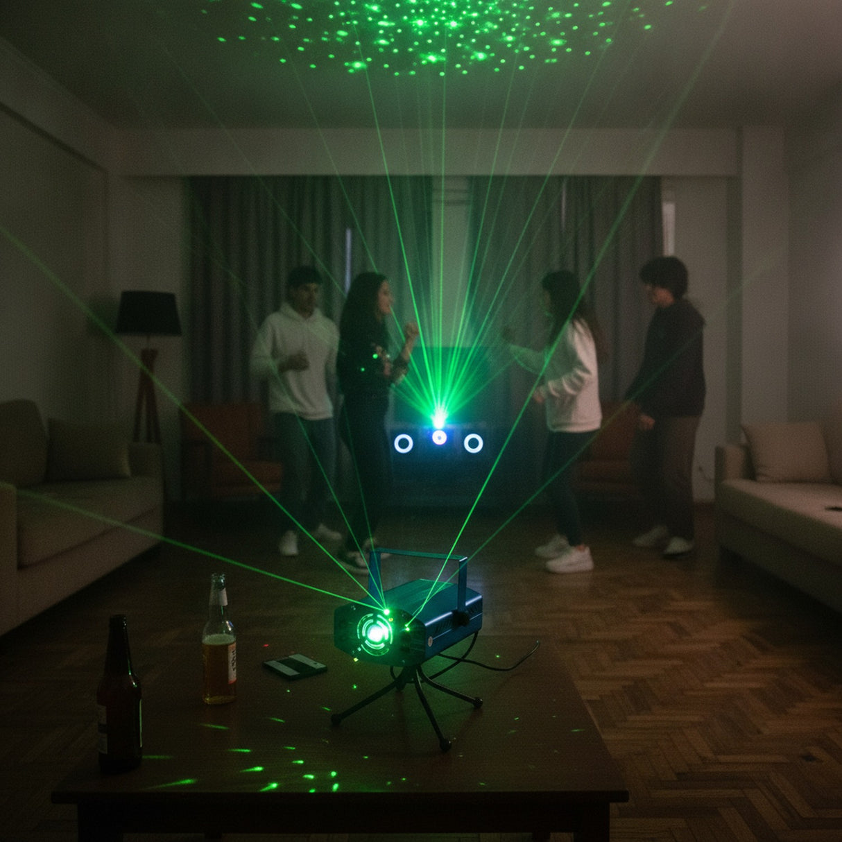 Proyector Laser Verde Fiestas Ritmo Musica Estroboscopico