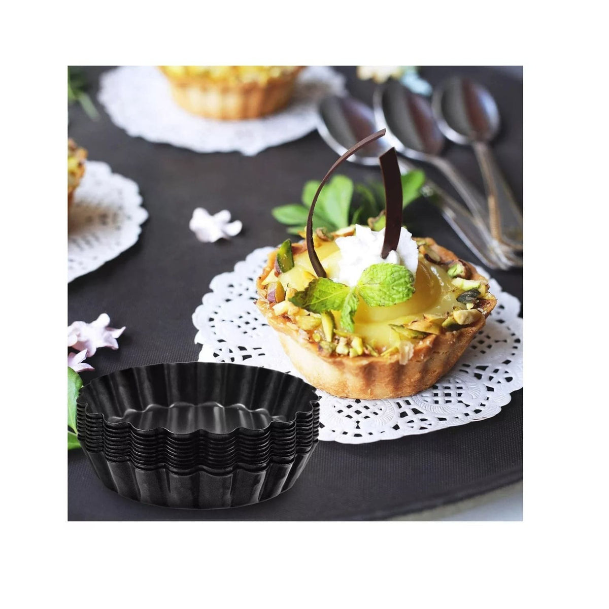Set 12 Moldes de Tartaleta Desmontable 10,5cm Cocina Reposteria