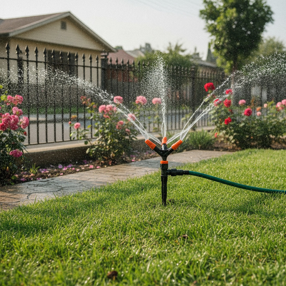 Aspersor Riego Rociador Agua 360 Grados 5 Brazos Jardín