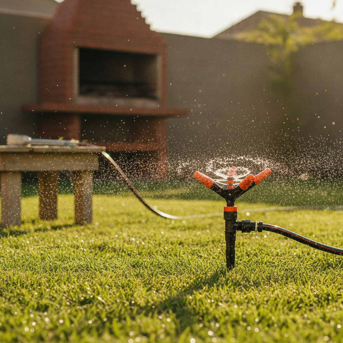 Aspersor Riego Rociador Agua 360 Grados 5 Brazos Jardín
