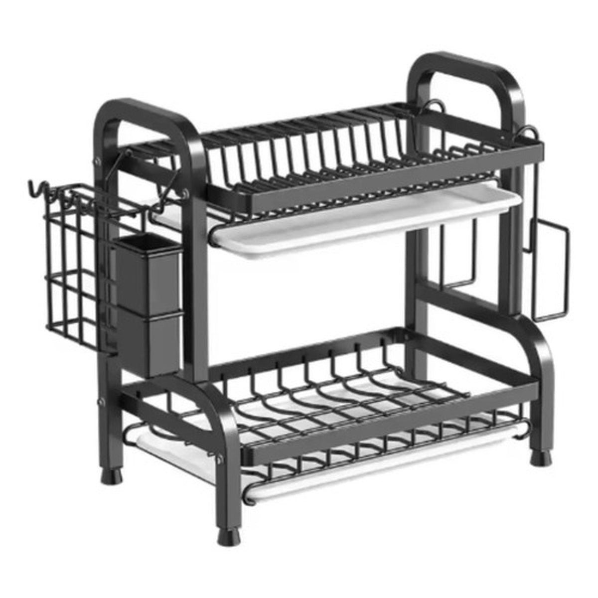 Secador Escurridor De Platos 2 Niveles Color Negro