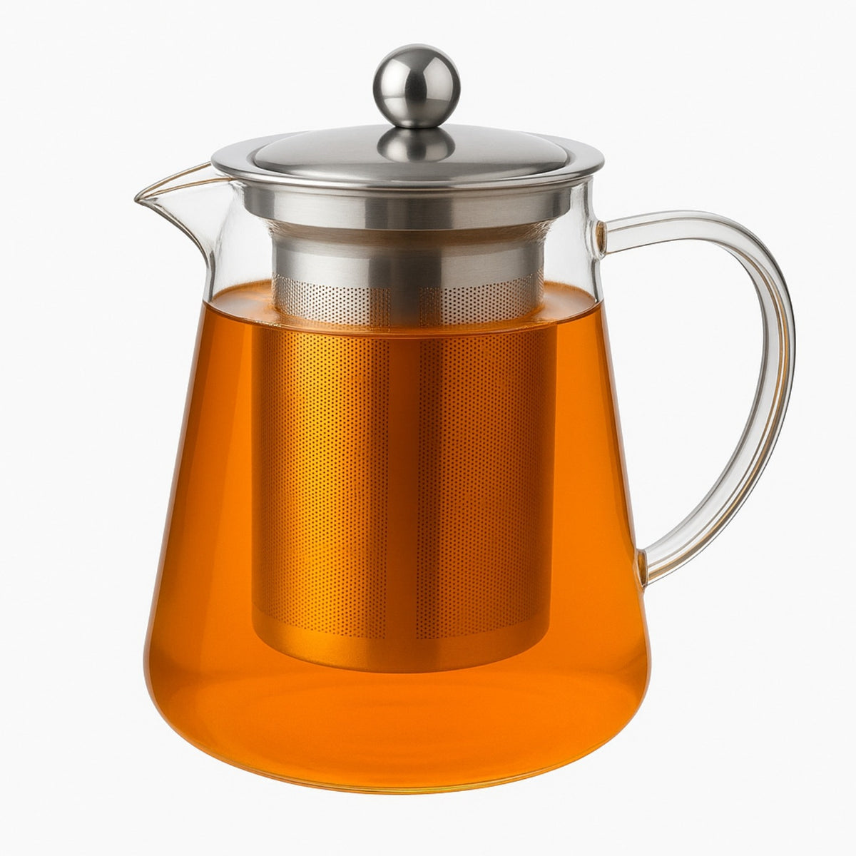 Tetera Vidrio 550mL Con Infusor Metal Mango Vidrio Tetera Te