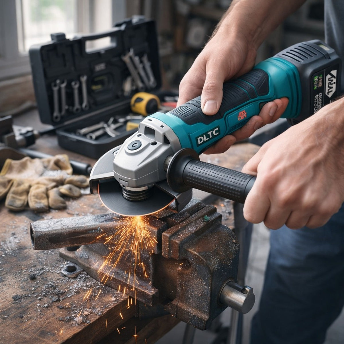 Amoladora Galletera Inalámbrica Turquesa 128V 2 Baterías