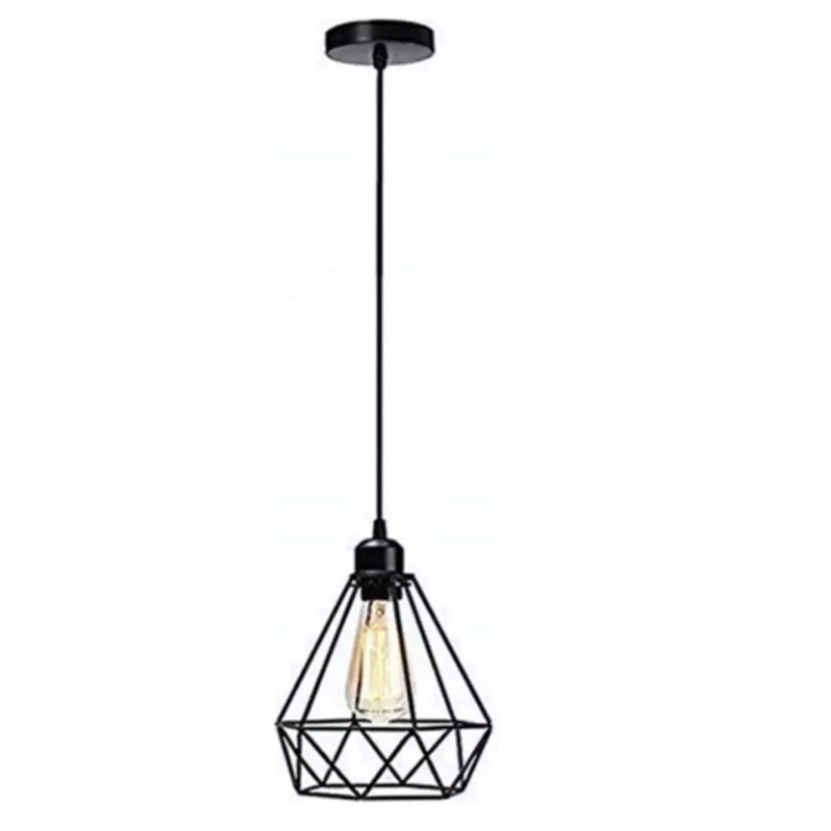 Lámpara Techo Colgante Hierro Tetra Black Diamante