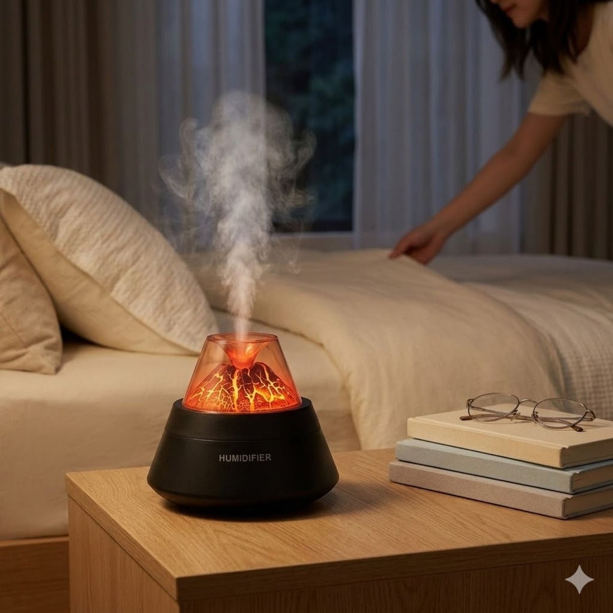 Humidificador Volcan Silencioso 250mL Aromatico Hogar Negro