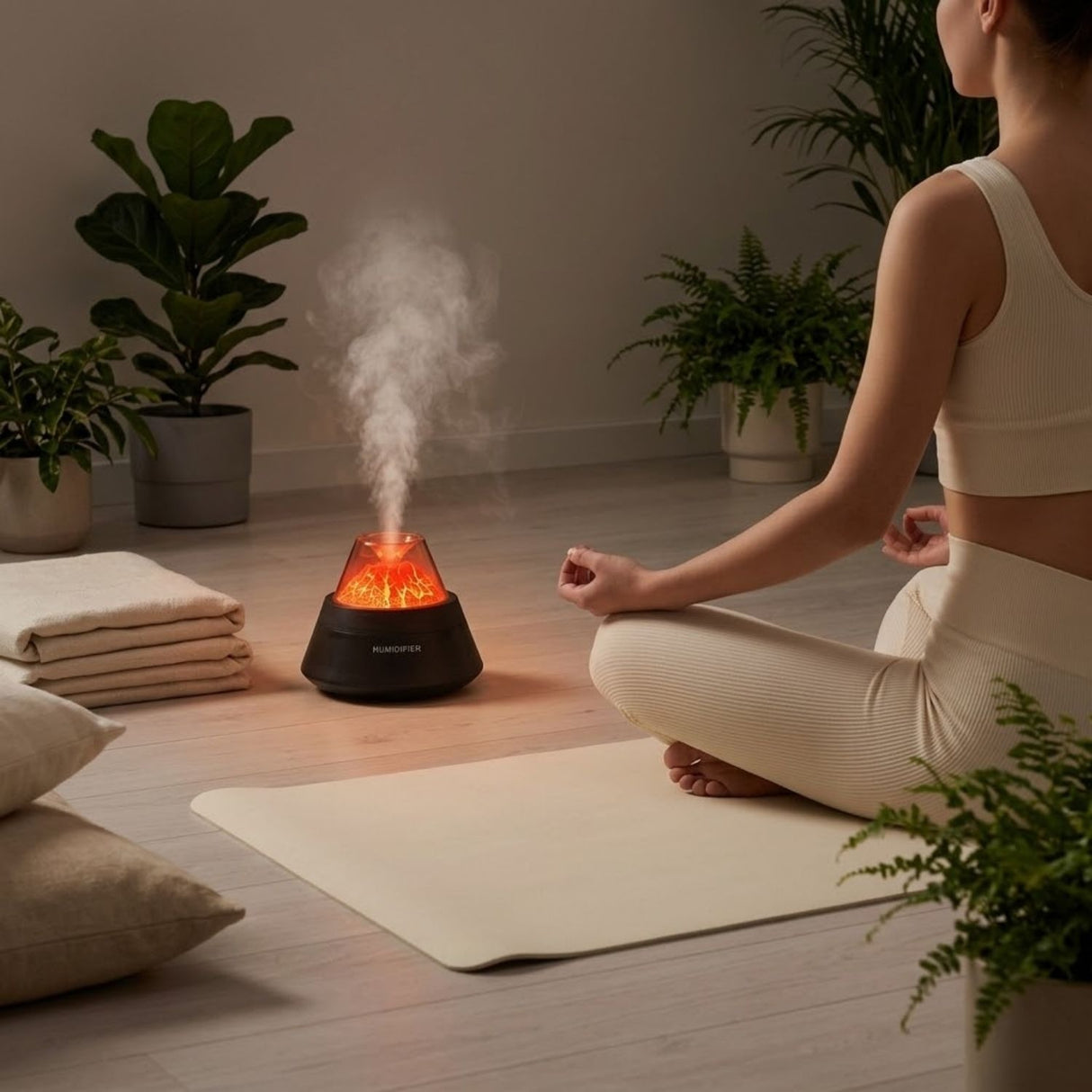 Humidificador Volcan Silencioso 250mL Aromatico Hogar Negro