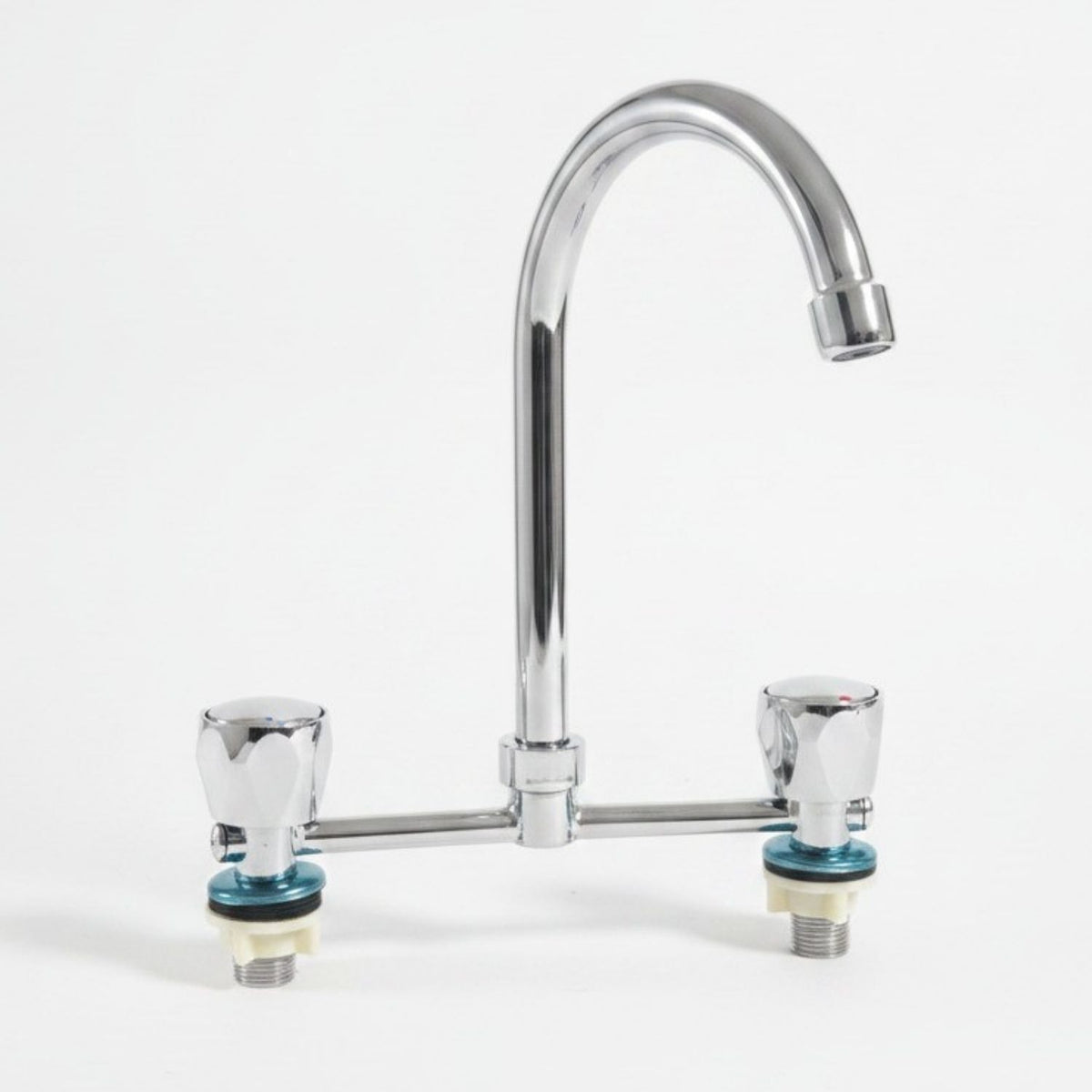 Grifo Alto Agua Caliente Fría Acero Inoxidable Plata