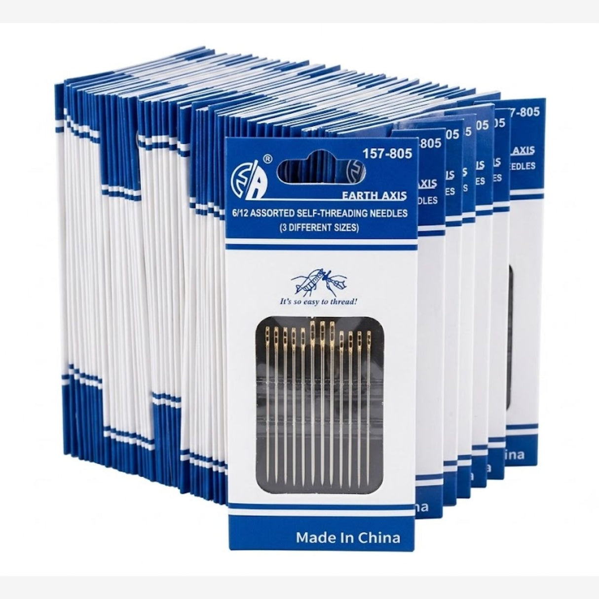 Pack 60 Sobres 12 Agujas Autorroscantes Para Ciego Enhebrado