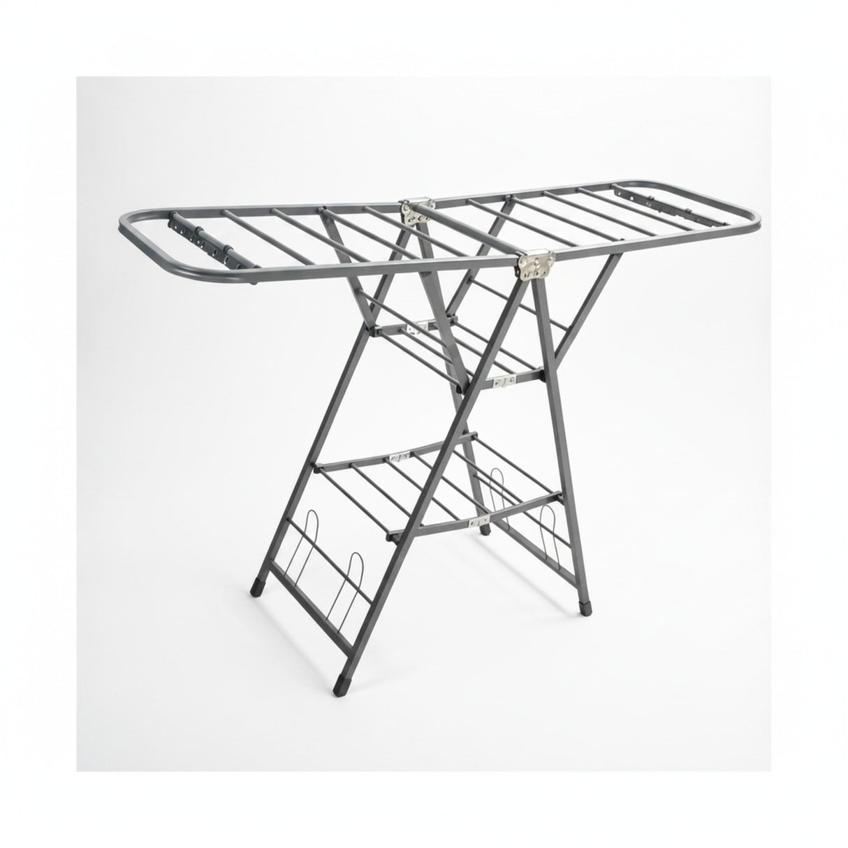 Tendedero Ropa Acero Plegable Gris 3 Alas