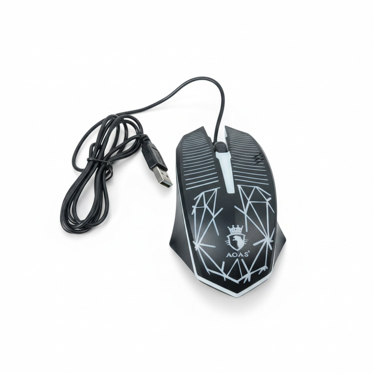 Mouse Gamer USB 1200 DPI Iluminacion RGB Aoas 80cm