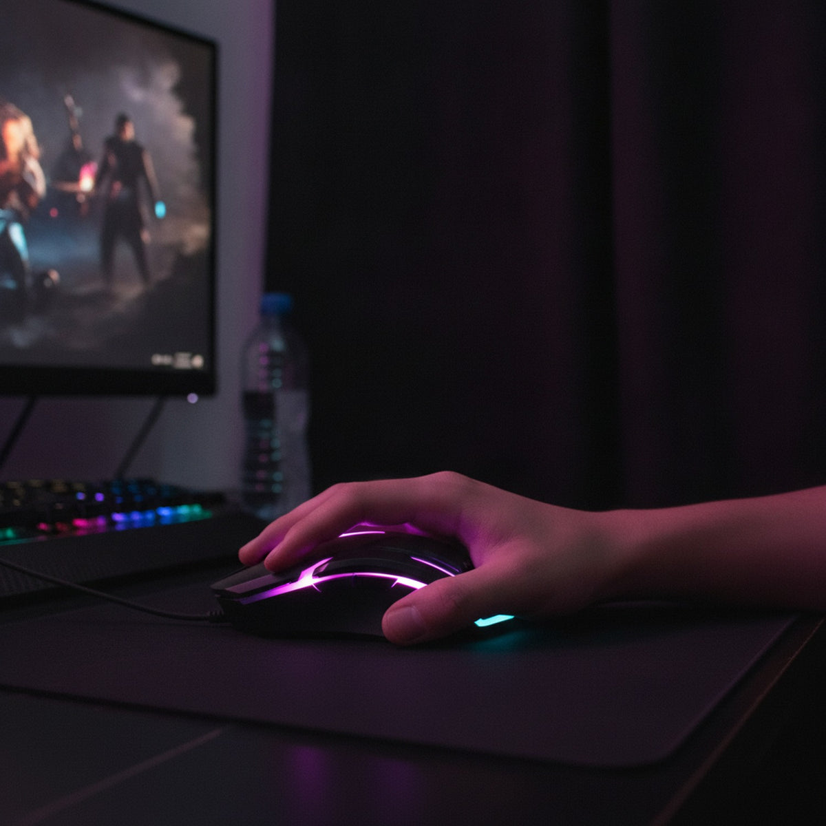 Mouse Gamer RGB 1200 DPI Alambrico USB AOAS