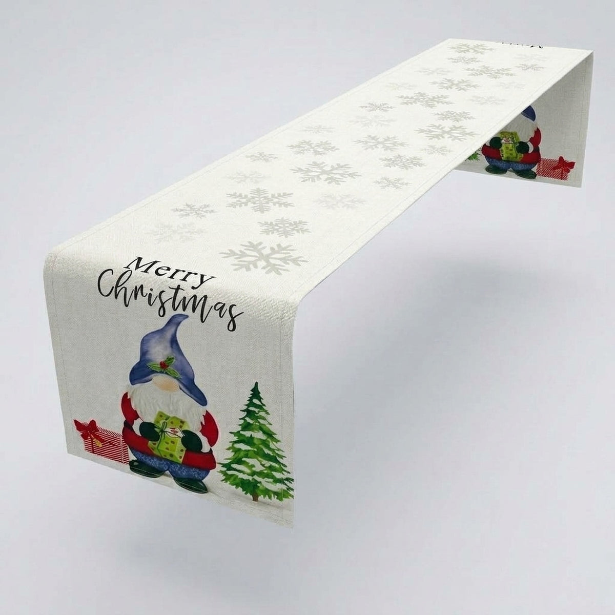 Centro Mesa Navideño Blanco 180x36cm Diseño Duende