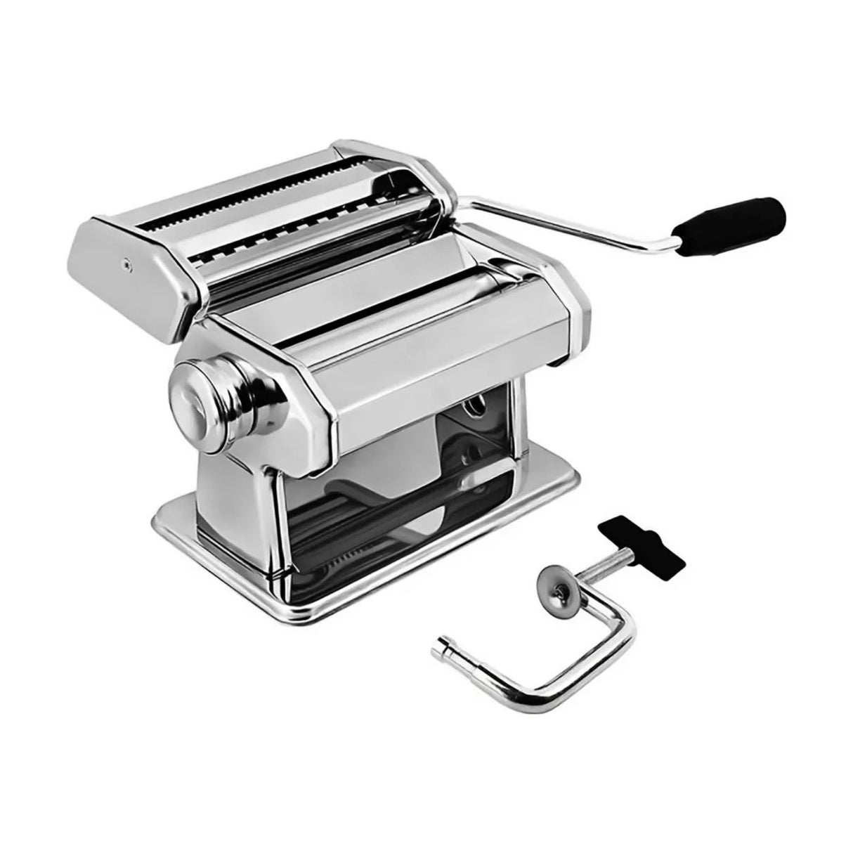 Máquina de ravioles manual de acero inoxidable, 20 cm, color plata brillante, ideal para hacer ravioles y pasta fresca en casa.-1-1-1