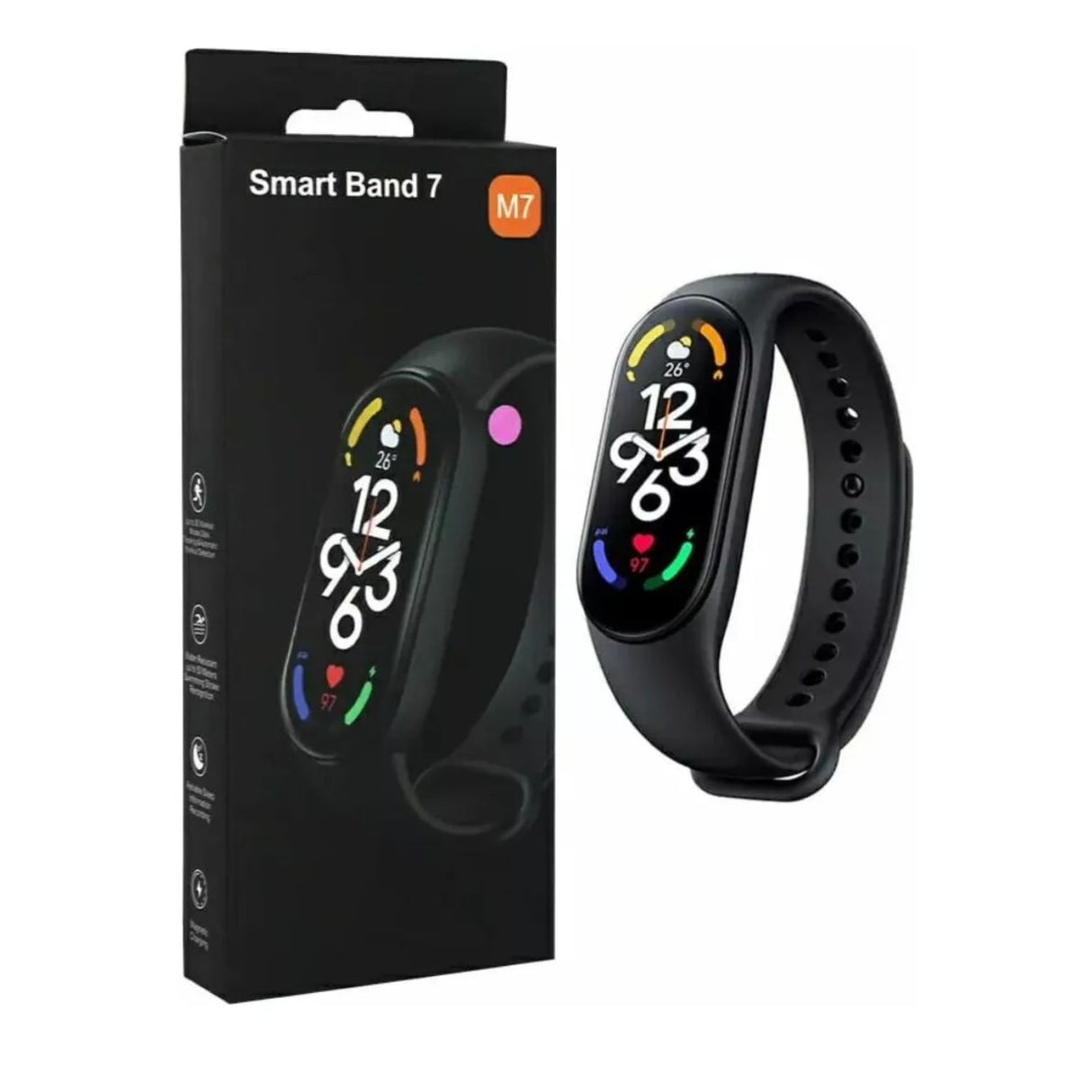 Smart Band 7 azul, fitness tracker de silicona con pantalla táctil, monitoreo de salud y resistencia al agua, ideal para actividades deportivas.-1-3-1