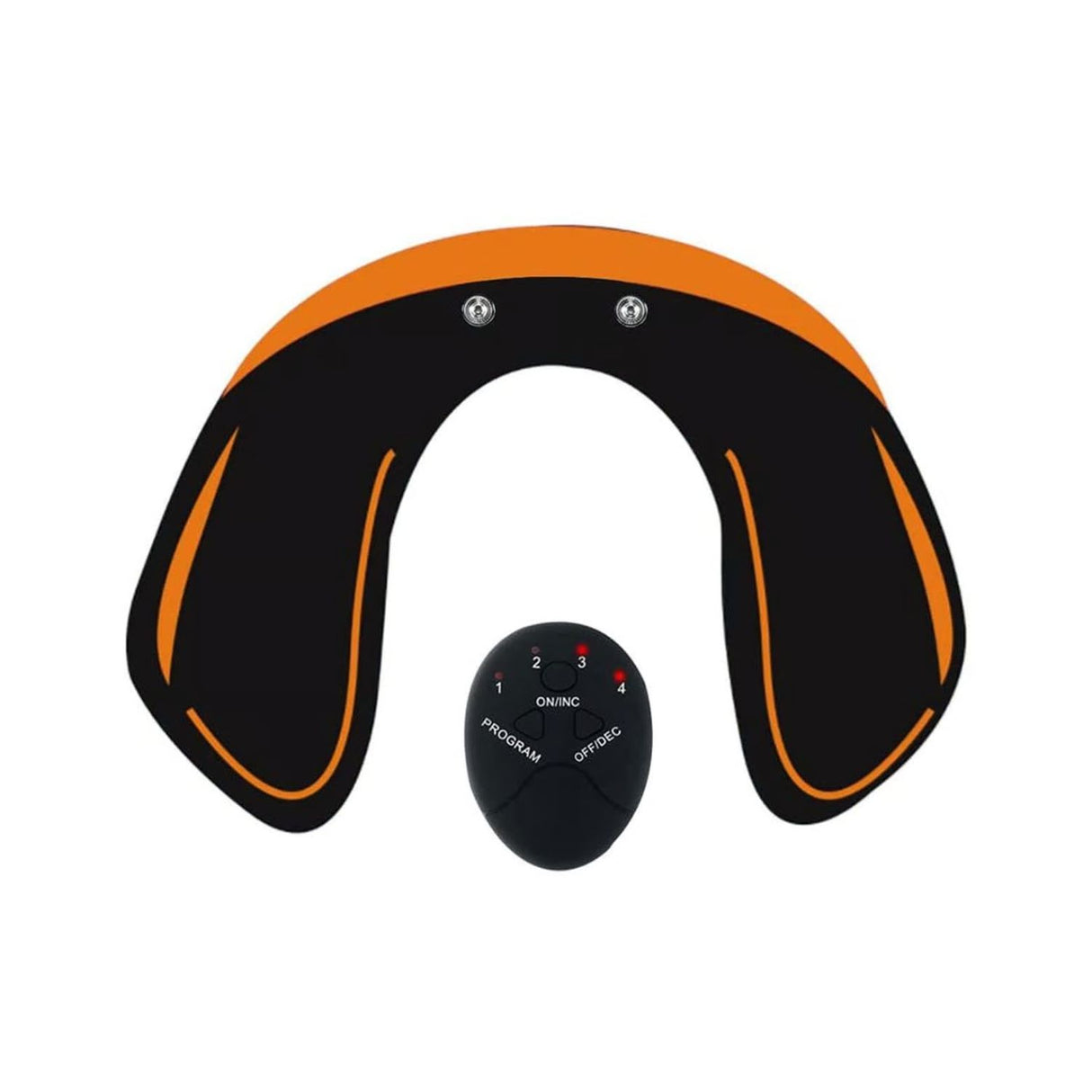 Ems Gluteo 20 cm naranja, estimulador muscular de silicona para tonificar glúteos. Compacto y portátil, ideal para uso en casa o gimnasio.-1-1-1