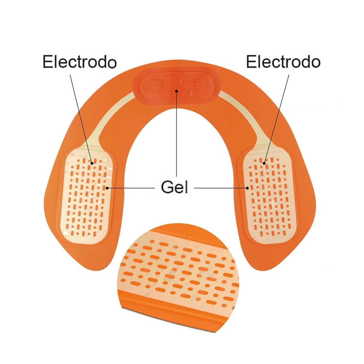Ems Gluteo 20 cm naranja, estimulador muscular de silicona para tonificar glúteos. Compacto y portátil, ideal para uso en casa o gimnasio.-1-4-1