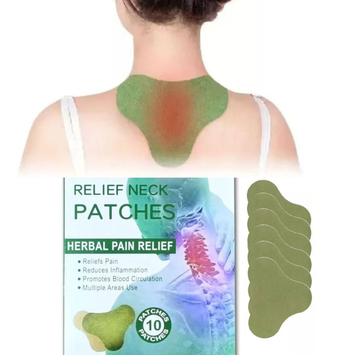 Parches para el cuello blancos de 10 cm, suaves y transpirables, ideales para eventos formales e informales. Fácil aplicación y remoción.-4-1-1