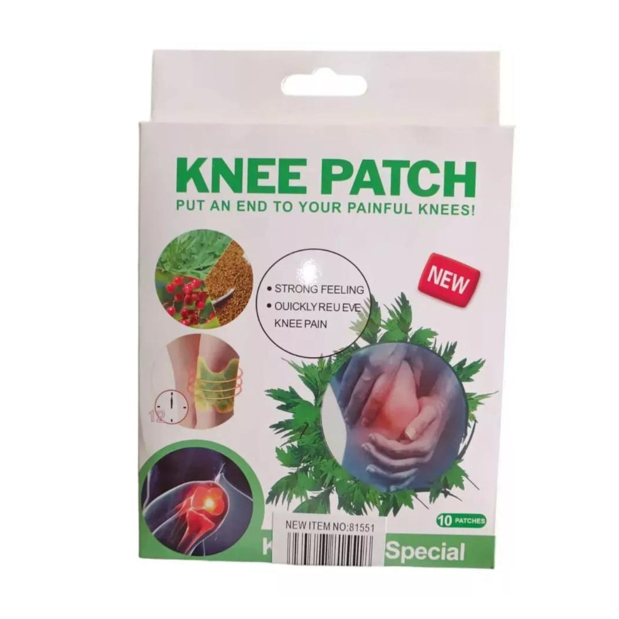 Parches para la rodilla blancos de 10 cm, suaves y resistentes al agua, alivian el dolor y mejoran la circulación. Ideal para deportistas.-1-4-1