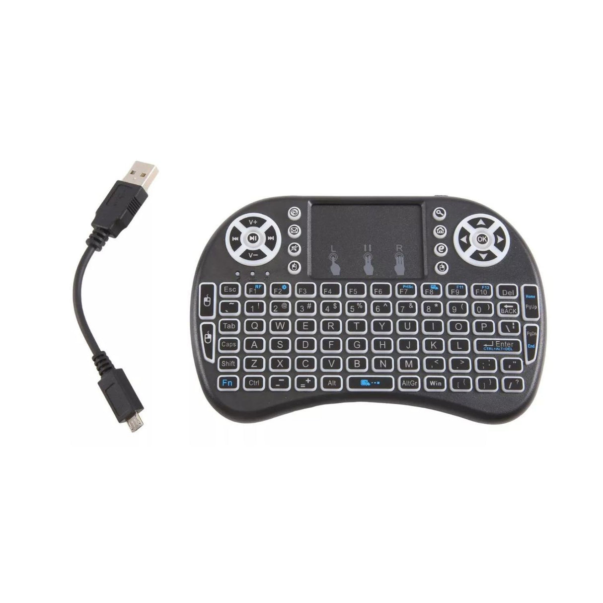 Mini Teclado Táctil negro de 9 cm, compacto y resistente, ideal para laptops y tablets. Superficie fácil de limpiar y antideslizante.-1-2-1
