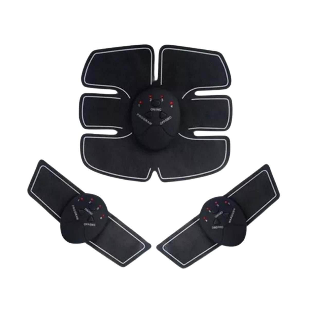 Electro Físico EMS negro, estimulador muscular portátil de 19 cm, ideal para tonificación y rehabilitación, con múltiples niveles de intensidad.-1-1-1