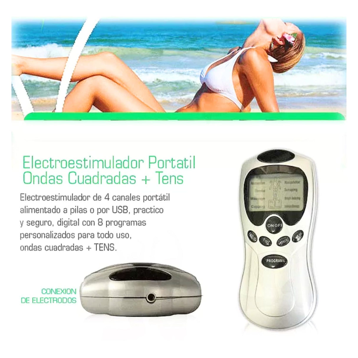 Parches Electro Físicos Terapéuticos de 16 cm en gris, fabricados con gel hipoalergénico, alivian el dolor y estimulan músculos.-1-3-1